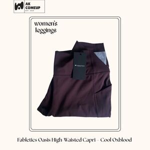 Fabletics Oasis PureLuxe High-Waisted Capri – Cool Oxblood | Size XL